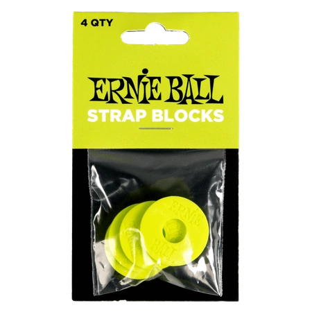 Ernie Ball Strap Blocks 4pk Yellow 5622